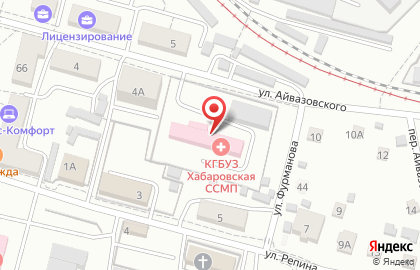 Станция скорой медицинской помощи г. Хабаровска в Хабаровске на карте