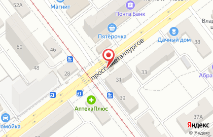 Магазин ЧестномясО на проспекте Металлургов на карте