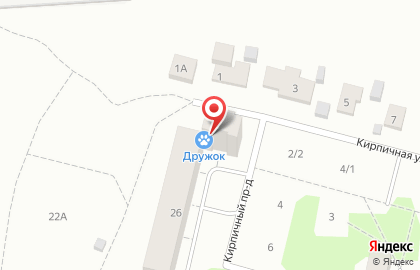 Ветеринарная клиника Дружок на Кирпичной улице на карте