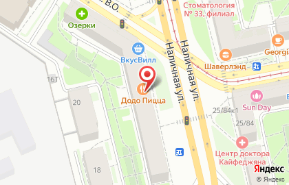Пиццерия Додо Пицца в Василеостровском районе на карте