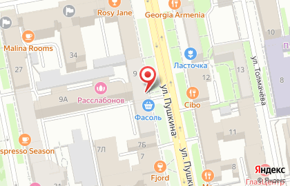 Туристическое агентство Пангея на улице Пушкина на карте