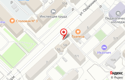 Киоск по продаже фруктов и овощей на улице Орджоникидзе на карте