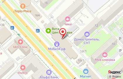 Сеть универсамов Пятерочка в Центральном районе на карте
