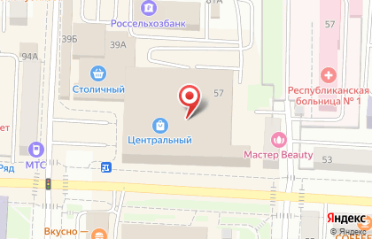 Центральный рынок г. Саранска на улице Полежаева на карте