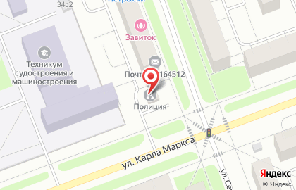 Участковый пункт полиции Отдел МВД России по г. Северодвинску на улице Карла Маркса на карте