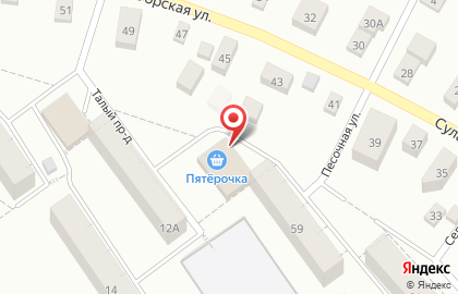 Супермаркет Пятёрочка в переулке Жуковского на карте