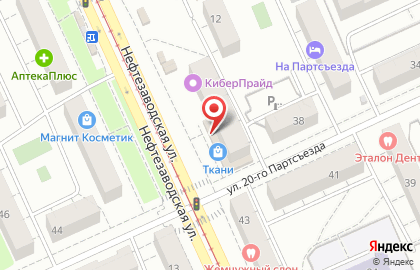 Магазин тканей и фурнитуры на Нефтезаводской улице на карте