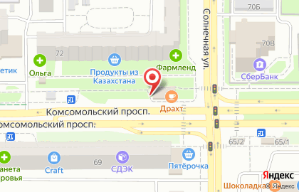 Кафе-бар Солнечный на Комсомольском проспекте на карте