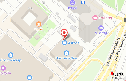 Торговый дом Аскона на улице Мельникайте на карте