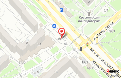 Киоск по продаже цветов, Советский район на Комсомольском проспекте на карте