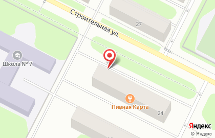 Пивная карта бар и магазин разливного пива на Строительной улице на карте
