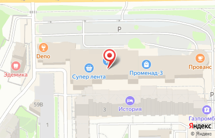 Супермаркет Лента в Кемерово на карте