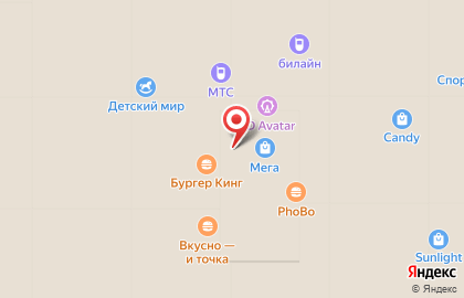Магазин свежевыжатых соков Vita juice в ТЦ Мега на карте