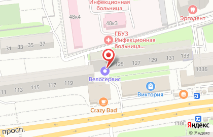 Магазин-мастерская велосипедов и велозапчастей Велосервис на Московском проспекте на карте