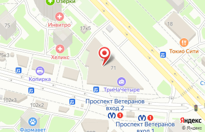 Автошкола Авторалли на проспекте Ветеранов на карте