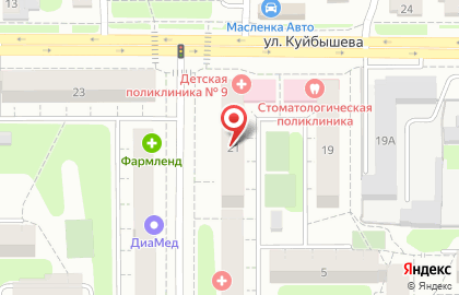 Детская городская клиническая поликлиника №9 на улице Красного Урала на карте