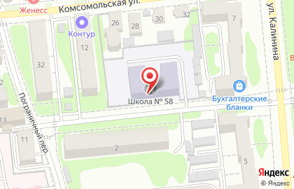 Средняя школа №58 на улице Дунаева на карте