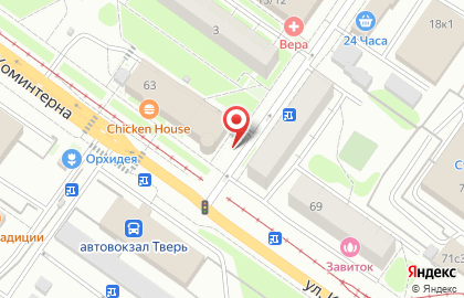ОАО Банкомат, АКБ Росбанк на улице Коминтерна на карте