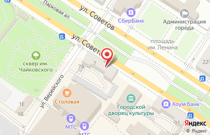 Банкомат МТС банк на улице Советов на карте