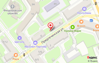 Магазин лакокрасочных материалов Колор на Предтеченской улице на карте