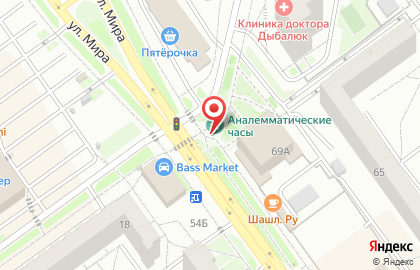 Киоск фастфудной продукции на улице Мира на карте