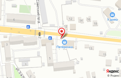 Супермаркет Пятёрочка на Советской улице на карте
