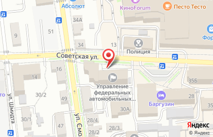 ОАО Банкомат, АК БайкалБанк на Советской улице на карте
