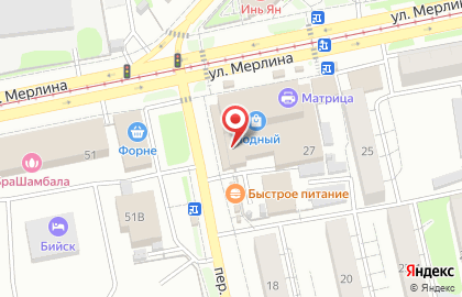 Магазин кондитерских изделий на улице Петра Мерлина на карте