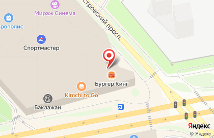Ресторан быстрого питания Бургер Кинг на Полюстровском проспекте на карте