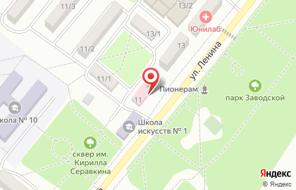 Городская больница №2 на площади Ленина на карте