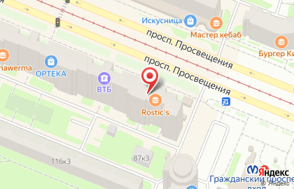 Ресторан быстрого питания KFC на Гражданском проспекте на карте
