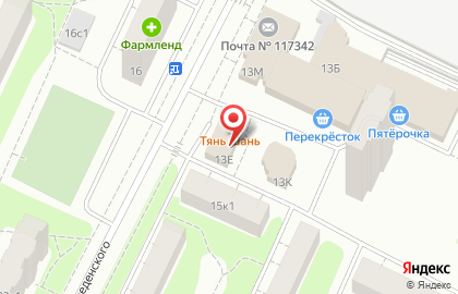 Типография Листовая на улице Введенского на карте