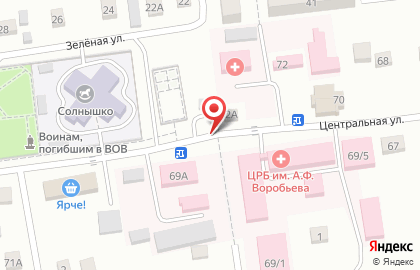 Продуктовый магазин, ИП Фролова Т.В. на Центральной улице на карте