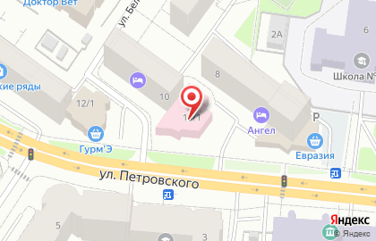 Детская городская больница на улице Петровского на карте