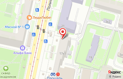 Центр развития бизнеса Сбербанк на метро Площадь Мужества на карте