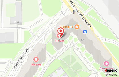 Медицинская компания Инвитро на Муринской дороге на карте