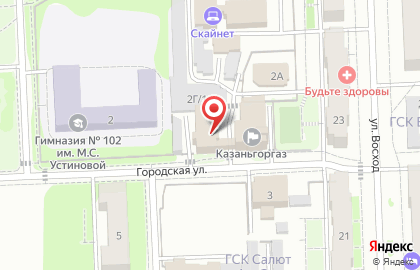 Эксплуатационно-производственное управление аварийно-диспетчерской газовой службы в Казани на карте