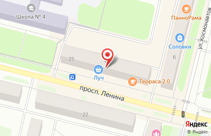 Ювелирный магазин Золотой на проспекте Ленина в Коряжме на карте