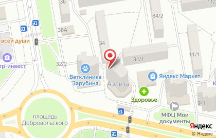 Киоск и магазин Новая деревня на улице Добровольского на карте
