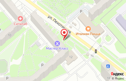 Здравушка на улице Пехотинцев на карте