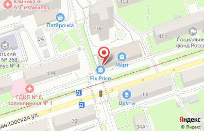 ТЦ Март на Петропавловской улице на карте