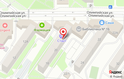 Старт на Олимпийской улице на карте