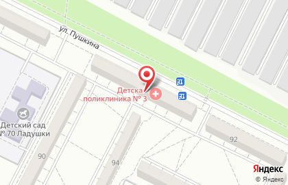 Городская детская больница дпо №3 на улице Пушкина в Волжском на карте