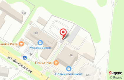 Автостоянка на ул. Винокурова, 48 к2 на карте