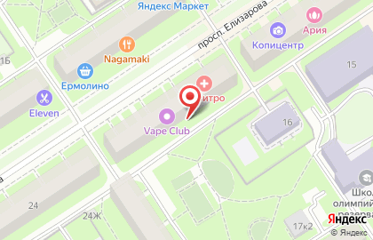 ООО Активные Каникулы на проспекте Елизарова на карте