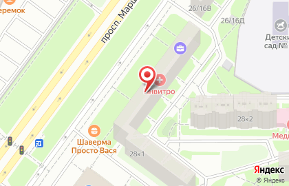 Шаверма Просто Вася на проспекте Маршала Жукова на карте