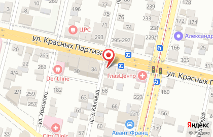 Магазин Империя вкуса на улице ​Красных Партизан на карте