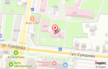 Центр гигиены и эпидемиологии по железнодорожному транспорту на улице Суворова на карте