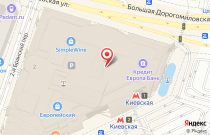Коммерческий банк Интерпромбанк на площади Киевского Вокзала на карте