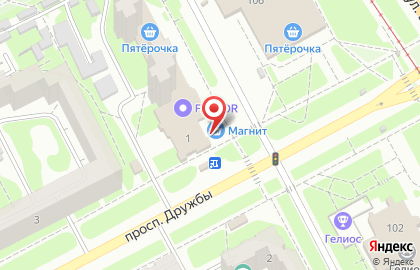 Супермаркет Магнит на проспекте Дружбы, 1 на карте